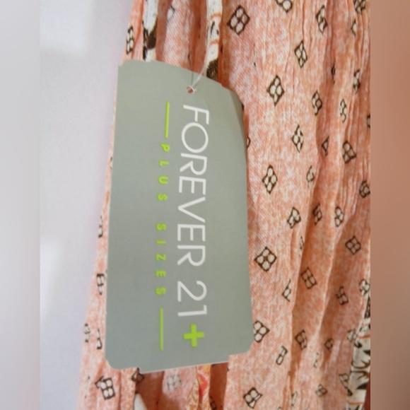 Forever 21+ "Peach/Ivory" Boho Tassel Mini Dress Women's 1X NWT - Picture 9 of 10